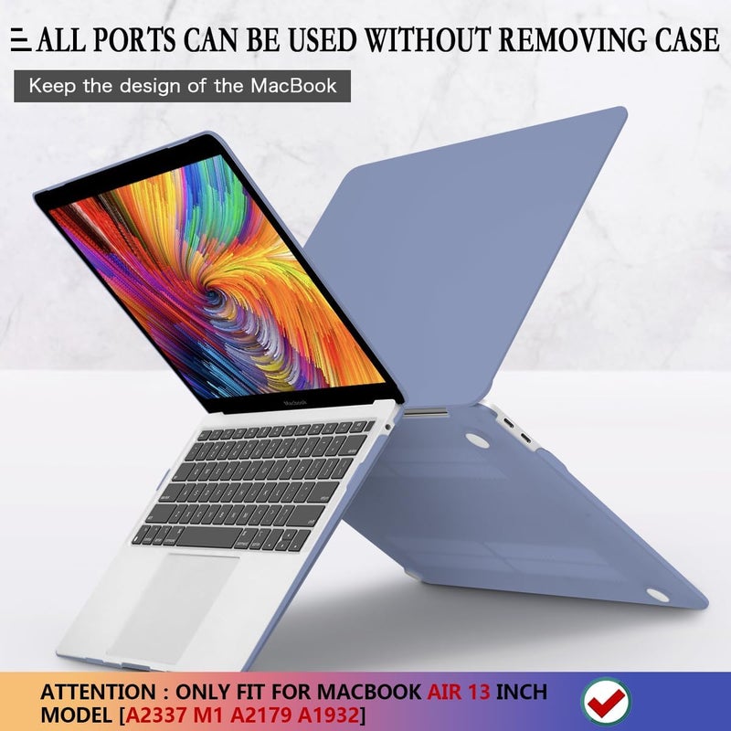 CISSOOK Compatible with MacBook Air 13 inch Case 2021 2020 2019 2018 Release Model M1 A2337 A2179 A1932, Matte Hard Case Cover for MacBook Air 13 inch with Retina Display and Touch ID - Lavender Gray - Image 5